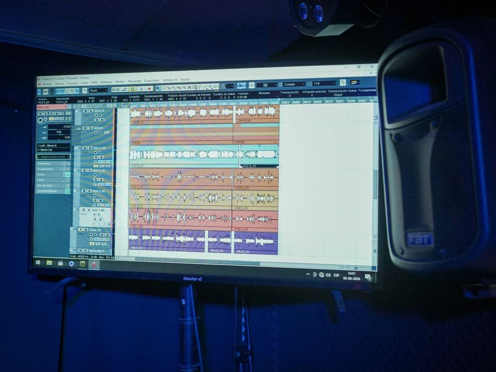Sesión de grabación en el estudio